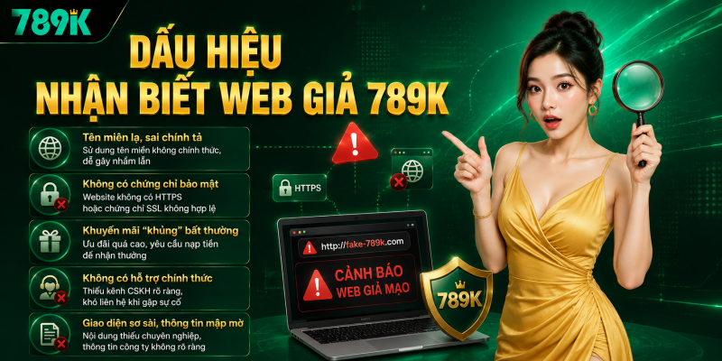 Dấu hiệu nhận biết web giả 789K