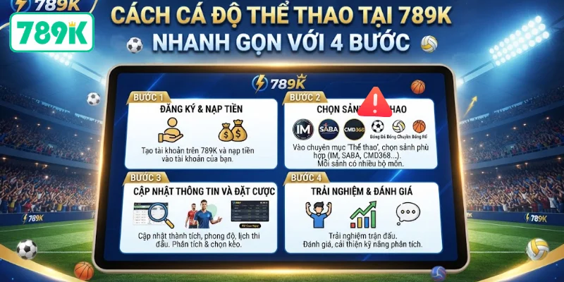 Cách cá độ thể thao tại 789K nhanh gọn với 4 bước