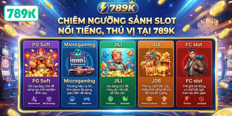 Chiêm ngưỡng sảnh slot nổi tiếng, thú vị tại 789K