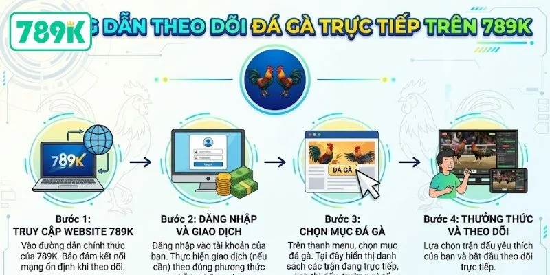 Hướng dẫn theo dõi đá gà trực tiếp trên 789K