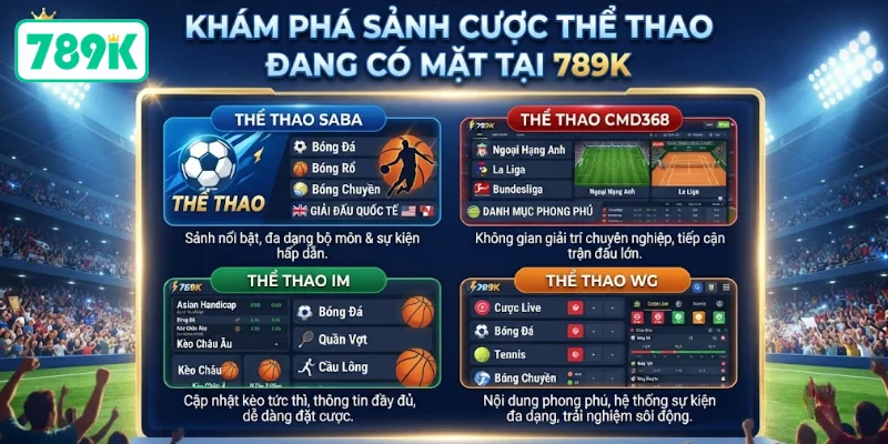 Khám phá sảnh cược thể thao đang có mặt tại 789K