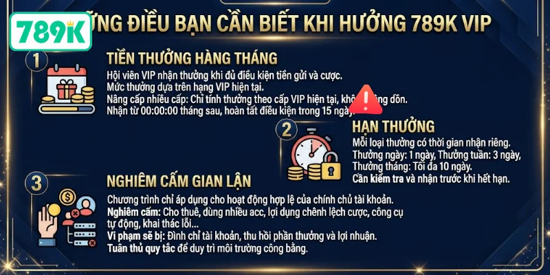 789K VIP - Đặc Quyền Riêng Dành Cho Hội Viên Thân Thiết 4 Những điều bạn cần biết khi hưởng 789K VIP